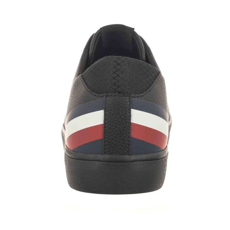 Tommy Hilfiger Hi Vulc Core Low Lth Stripes Triple Black FM0FM04778 0GQ (TH863-a) sporta apavi