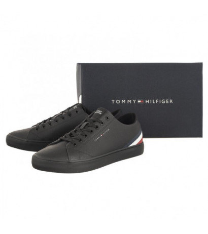 Tommy Hilfiger Hi Vulc Core Low Lth Stripes Triple Black FM0FM04778 0GQ (TH863-a) sportiniai bateliai