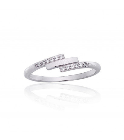 Silver ring 2101845(PRh-Gr)_CZ, Silver 925°, Rhodium (Plating), Zirkons