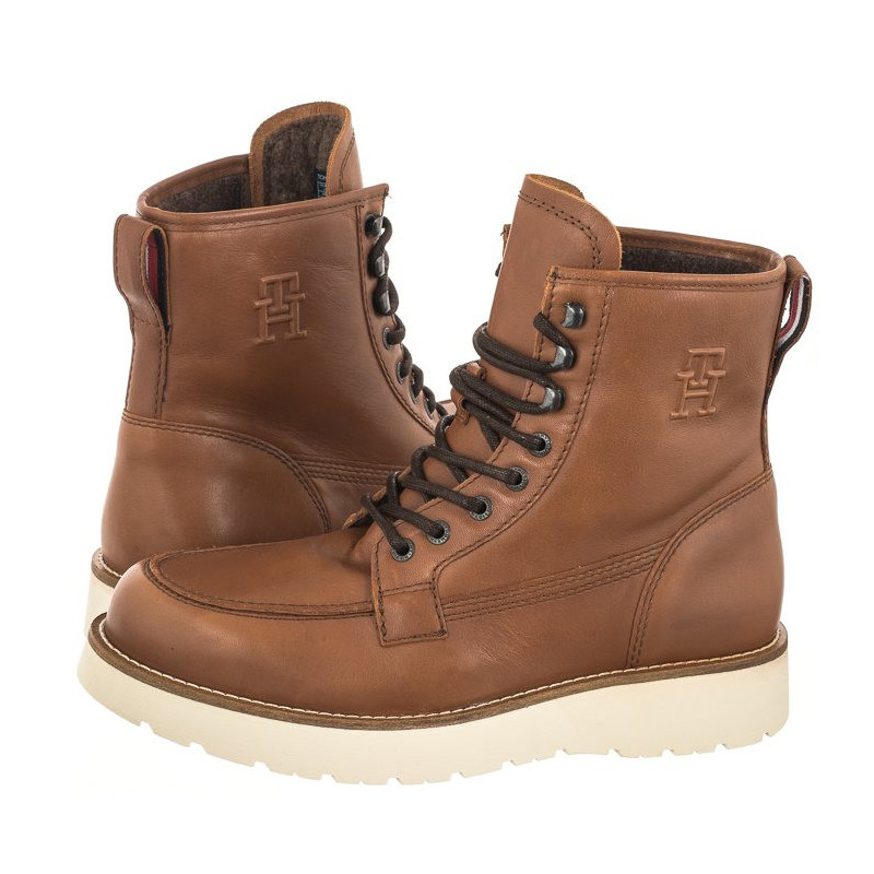 Tommy Hilfiger TH American Warm Leather Boot Winter Cognac FM0FM04668 GVI (TH883-a) saapad