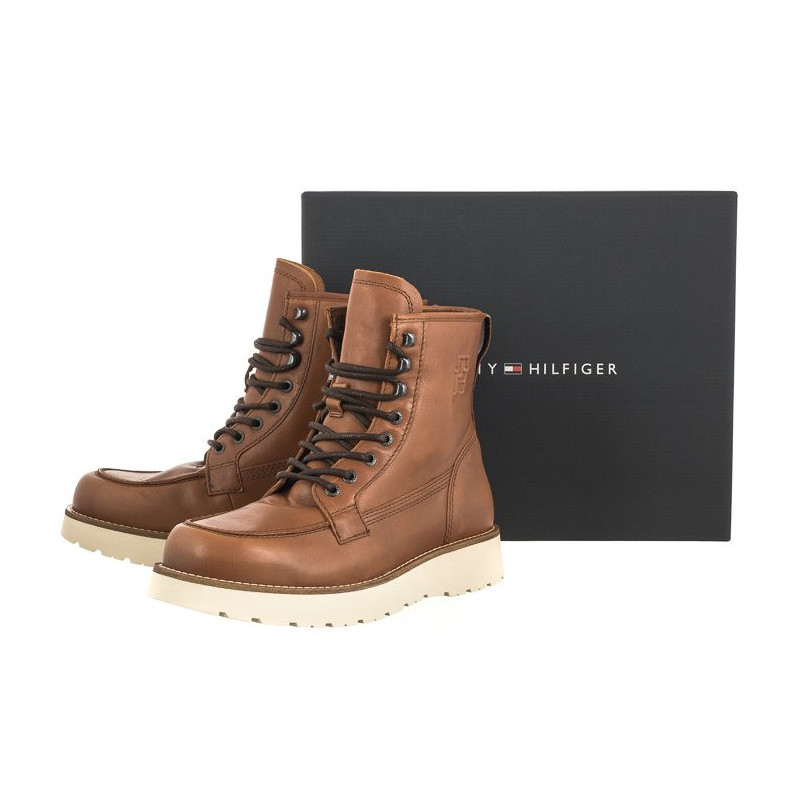 Tommy Hilfiger TH American Warm Leather Boot Winter Cognac FM0FM04668 GVI (TH883-a) saapad