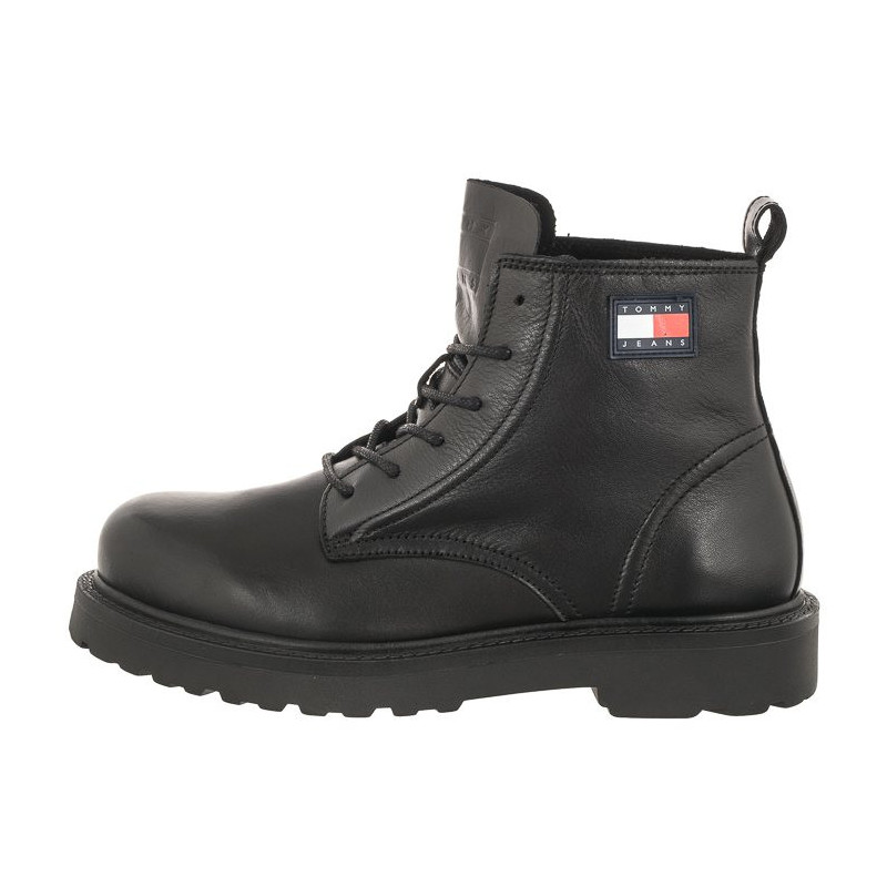 Tommy Hilfiger Tjm Ruberized Lace Up Boot Black EM0EM01276 BDS (TH885-a) boots