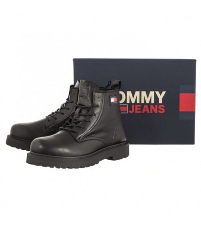 Tommy Hilfiger Tjm Ruberized Lace Up Boot Black EM0EM01276 BDS (TH885-a) boots