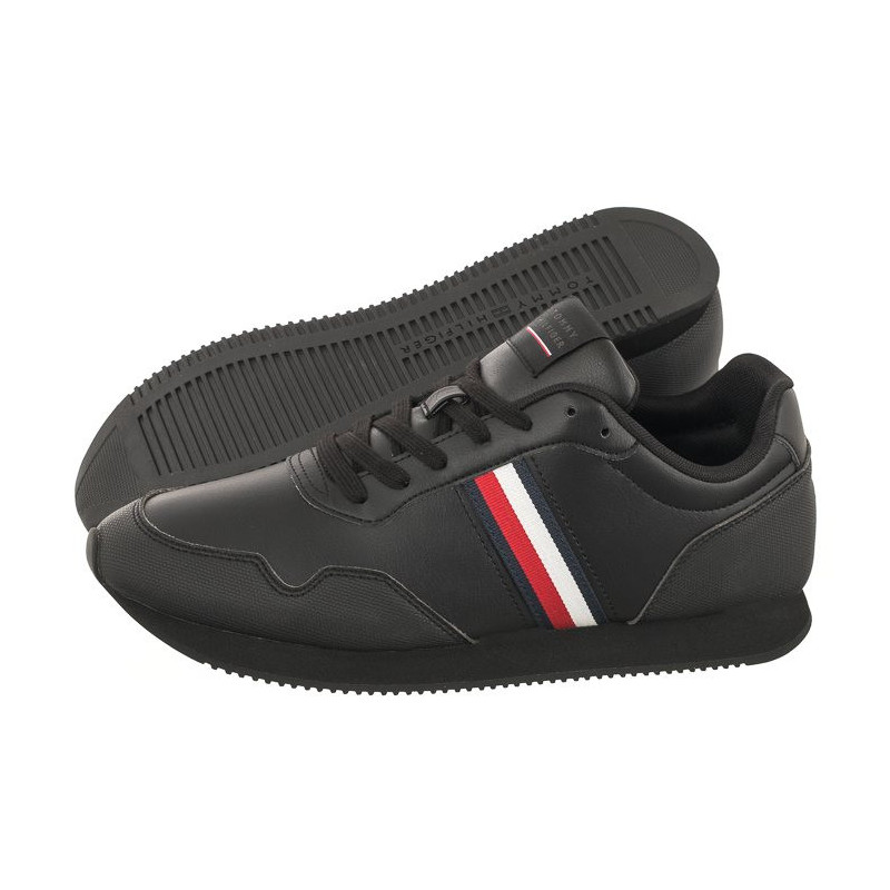 Tommy Hilfiger Core Lo Runner Pu Lth Triple Black FM0FM04834 0GQ (TH882-a) spordijalatsid