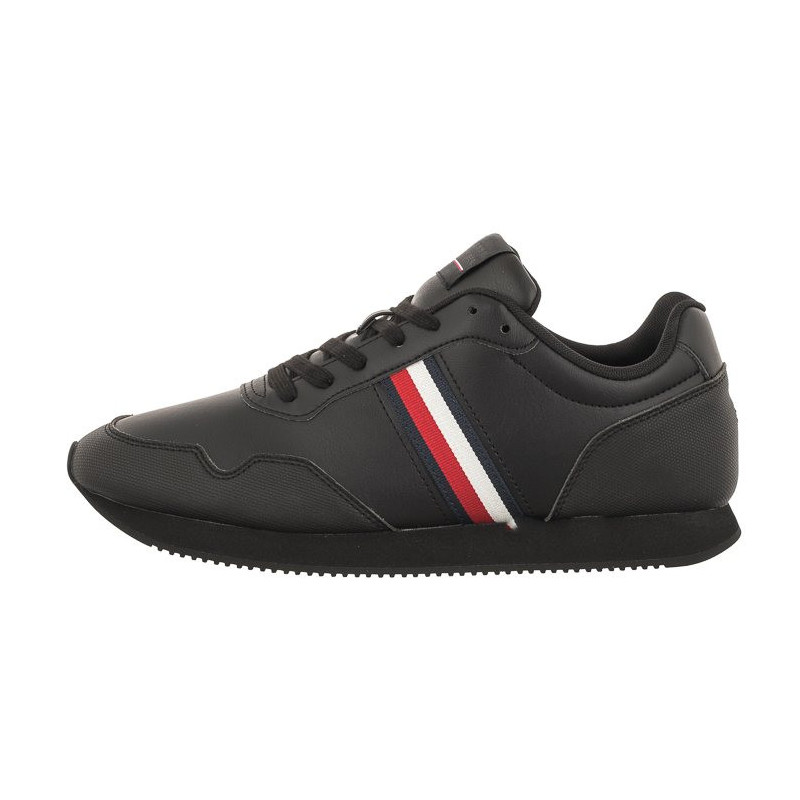 Tommy Hilfiger Core Lo Runner Pu Lth Triple Black FM0FM04834 0GQ (TH882-a) sporta apavi