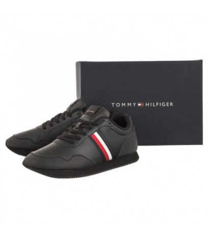 Tommy Hilfiger Core Lo Runner Pu Lth Triple Black FM0FM04834 0GQ (TH882-a) sporta apavi