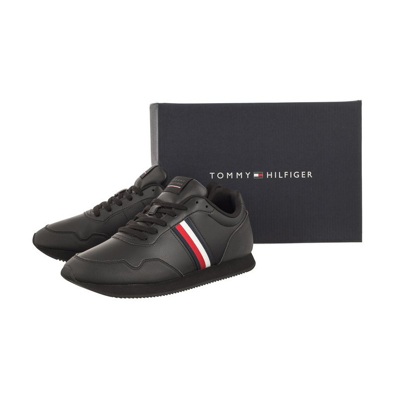 Tommy Hilfiger Core Lo Runner Pu Lth Triple Black FM0FM04834 0GQ (TH882-a) sporta apavi