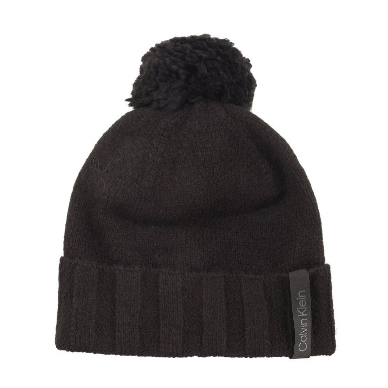 Calvin Klein Label Define Rib Beanie W/Pompom Black K60K611606 BAX (CK367-a) kepurė