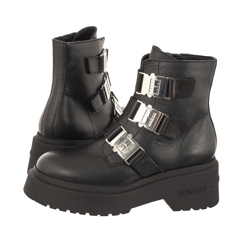 Tommy Hilfiger Tjw Chunky Boot Hardware Black EN0EN02443 BDS (TH887-a) kurpes