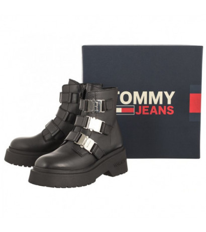 Tommy Hilfiger Tjw Chunky Boot Hardware Black EN0EN02443 BDS (TH887-a) kurpes