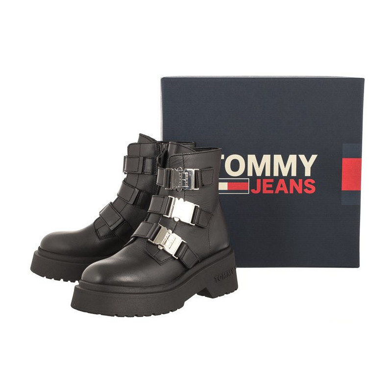 Tommy Hilfiger Tjw Chunky Boot Hardware Black EN0EN02443 BDS (TH887-a) kurpes