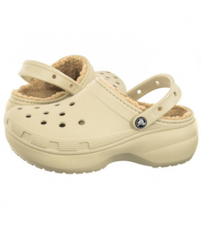 Crocs Classic Platform Lined Bone 207938-2Y2 (CR302-b) Moteriški batai/šlepetės