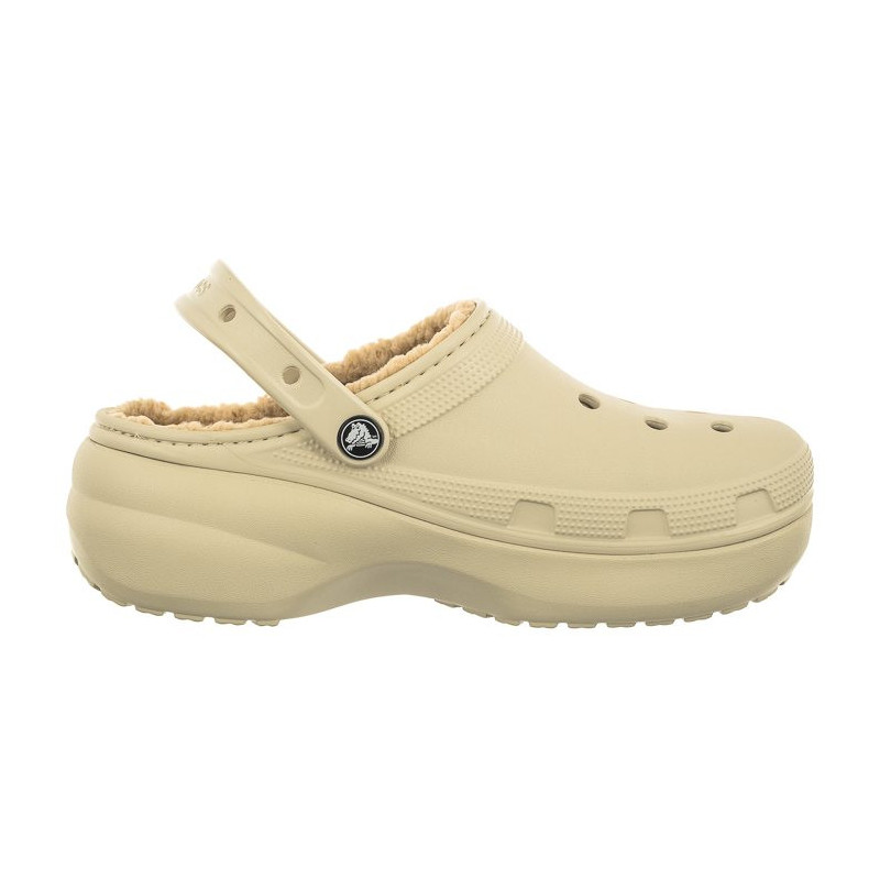 Crocs Classic Platform Lined Bone 207938-2Y2 (CR302-b) Women's Shoes/Flip Flops