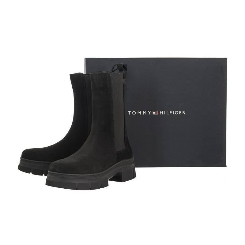 Tommy Hilfiger Essential Suede Chelsea Boot Black FW0FW07489 BDS (TH906-a) kurpes