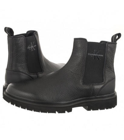 Calvin Klein Eva Mid Chelsea Boot Lth Triple Black YM0YM00750 0GT (CK381-a) apavi