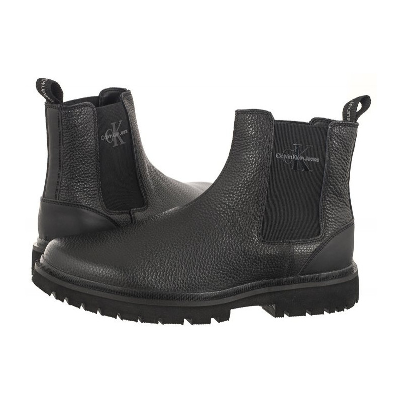 Calvin Klein Eva Mid Chelsea Boot Lth Triple Black YM0YM00750 0GT (CK381-a) apavi