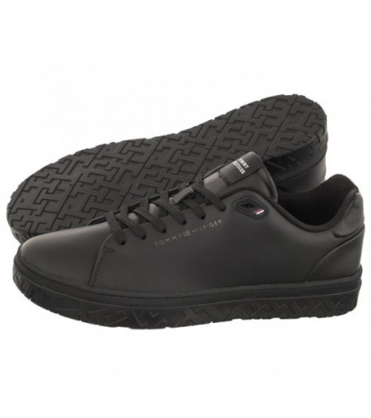 Tommy Hilfiger Court Thick Cupsole Leather Triple Black FM0FM04830 0GQ (TH930-a) spordijalatsid