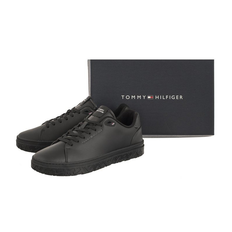 Tommy Hilfiger Court Thick Cupsole Leather Triple Black FM0FM04830 0GQ (TH930-a) spordijalatsid