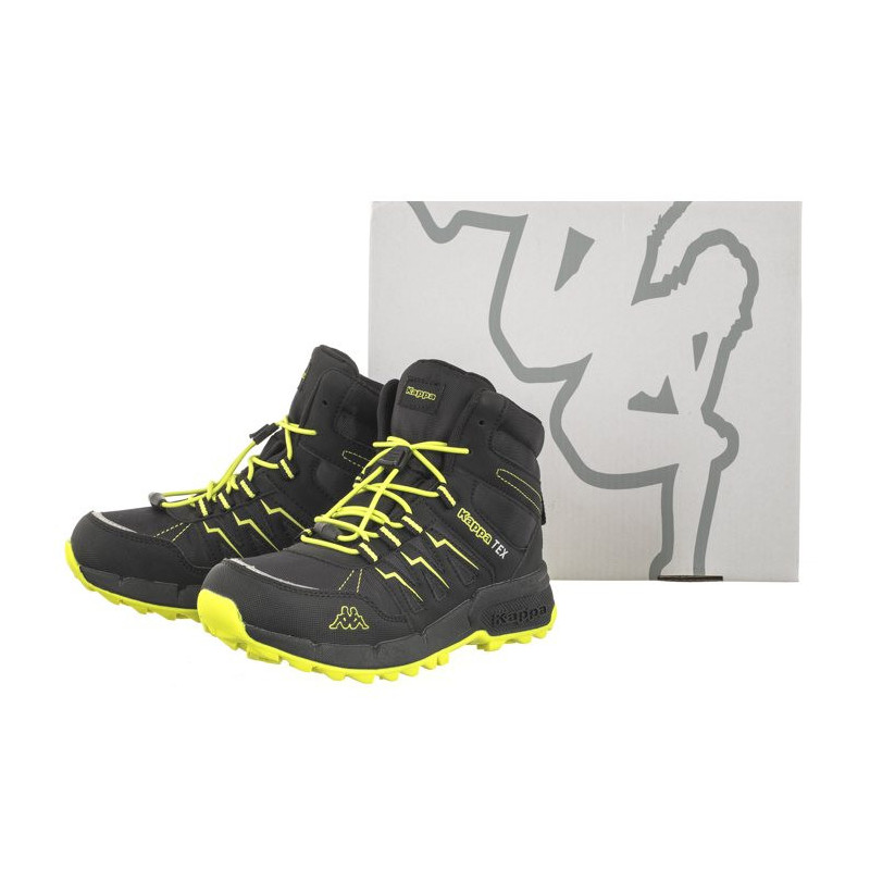 Kappa Boxfrod Mid Tex K 261065K/1133 Black/Lime (KA243-a) ankle boots