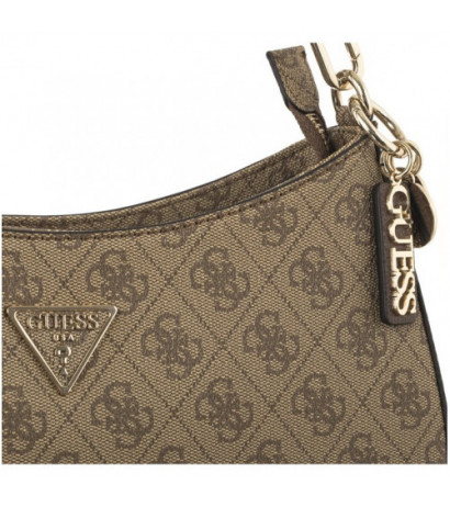 Guess Noelle Top Zip Shoulder Bag HWBG78 79180 Latte Logo/Brown (GU472-b) handbag