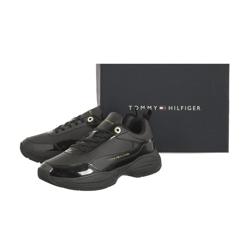 Tommy Hilfiger Womens Chunky Runner Patent Black FW0FW07867 BDS (TH961-a) sportiniai bateliai