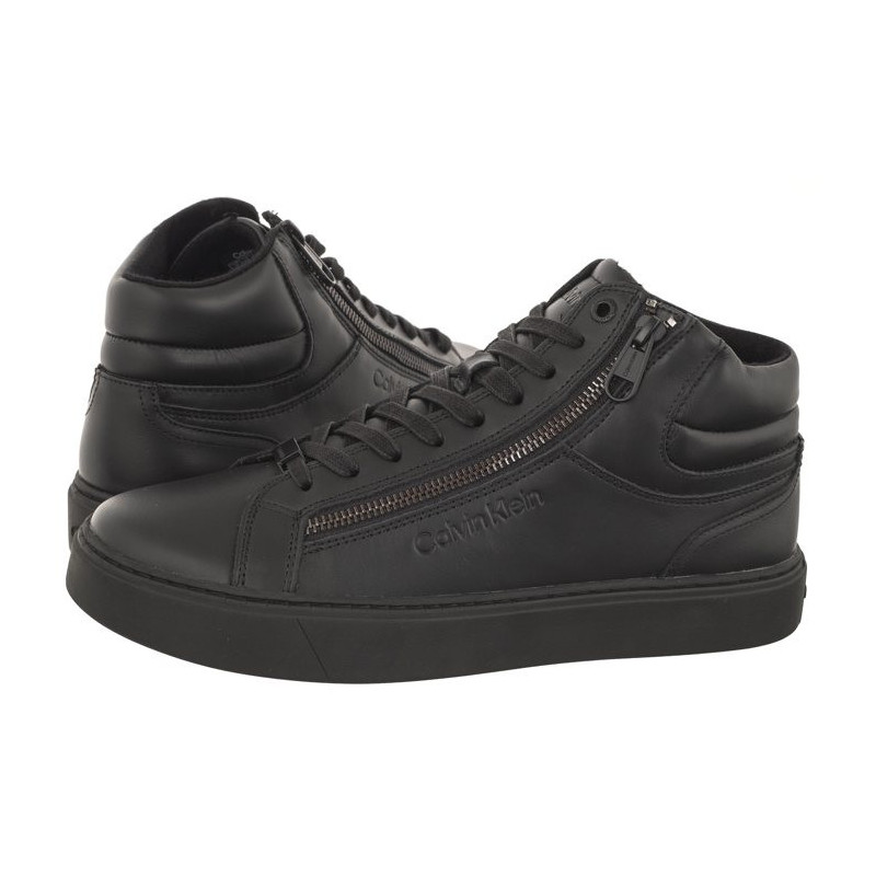 Calvin Klein High Top Lace Up W/Zip Rubb Triple Black HM0HM01269 0GJ (CK401-a) sporta apavi