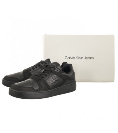 Calvin Klein Basket Cupsole Low Lth Ml Fad Triple Black YM0YM00884 0GT (CK417-a) sporta apavi