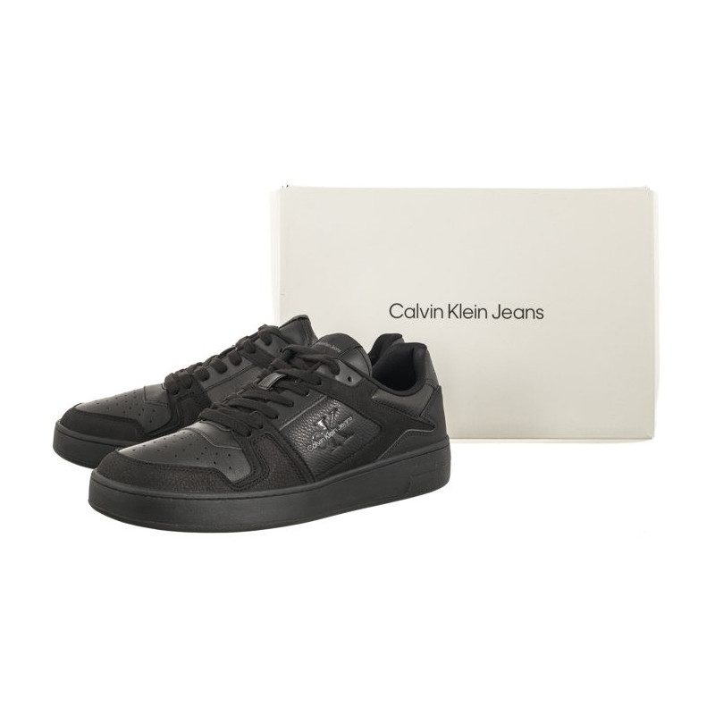 Calvin Klein Basket Cupsole Low Lth Ml Fad Triple Black YM0YM00884 0GT (CK417-a) sporta apavi