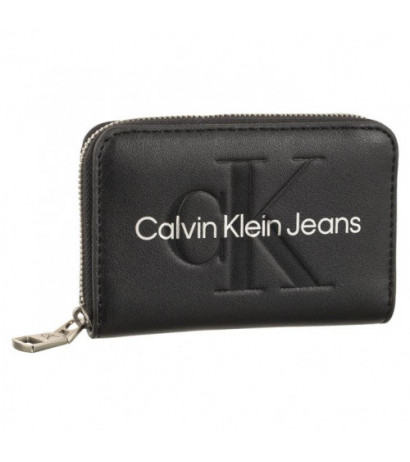 Calvin Klein Sculpted Med Zip Around Mono Black/Matallic Logo K60K607229 0GL (CK121-d) rokassoma