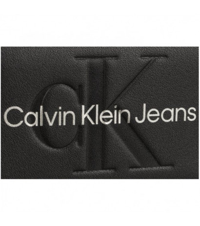 Calvin Klein Sculpted Med Zip Around Mono Black/Matallic Logo K60K607229 0GL (CK121-d) handbag