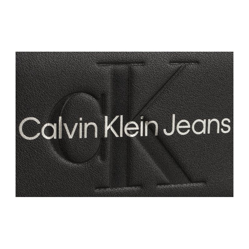 Calvin Klein Sculpted Med Zip Around Mono Black/Matallic Logo K60K607229 0GL (CK121-d) handbag