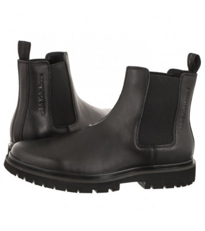 Calvin Klein Eva Boot Mid Chelsea Lth In Sat Triple Black YM0YM00860 0GT (CK412-a) apavi