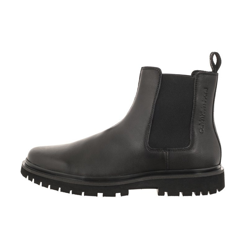 Calvin Klein Eva Boot Mid Chelsea Lth In Sat Triple Black YM0YM00860 0GT (CK412-a) apavi