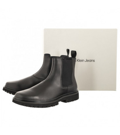 Calvin Klein Eva Boot Mid Chelsea Lth In Sat Triple Black YM0YM00860 0GT (CK412-a) apavi