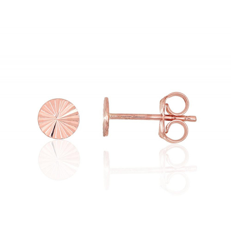 Gold classic studs earrings 1200565(Au-R), Red Gold 585°