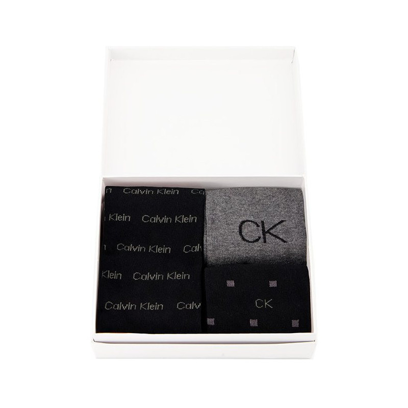 Calvin Klein Women Sock 3P Lurex Logo Black Combo 701224118 001 999 (CK383-a) kojinės