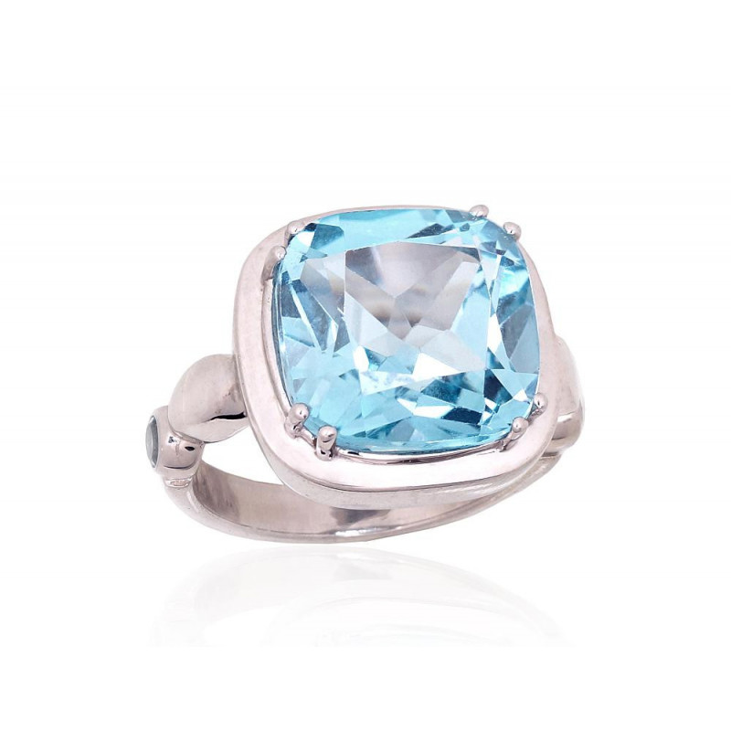 Silver ring 2101888(PRh-Gr)_TZLB, Silver 925°, Rhodium (Plating), Sky Blue Topaz