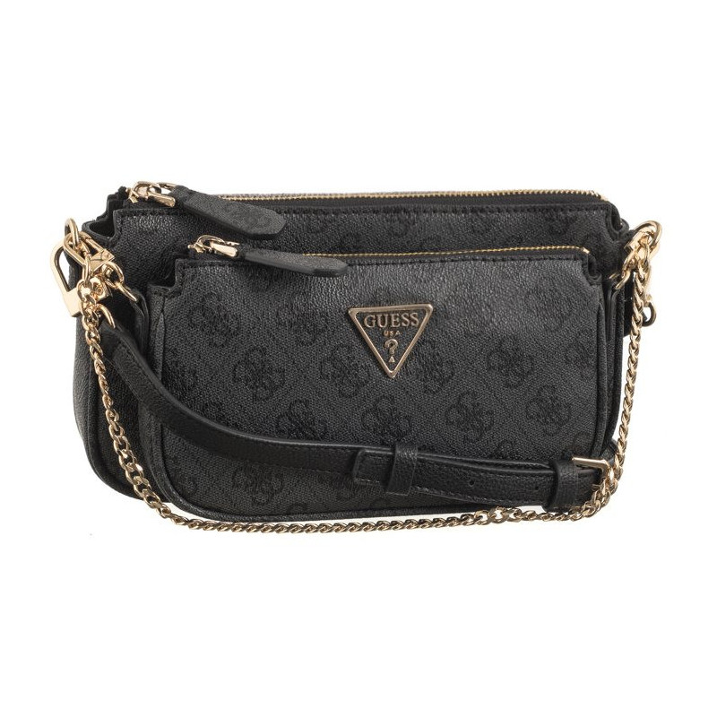 Guess Noelle Dbl Pouch Crossbody HWBG78 79710 Coal Logo (GU515-b) handbag