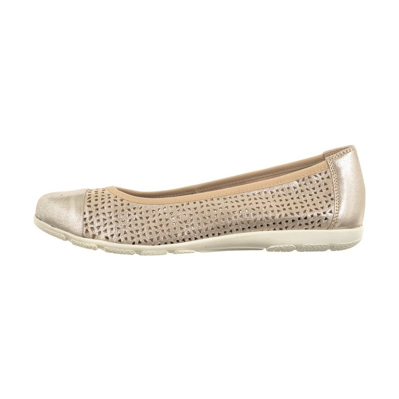 Caprice Beżowe 9-22151-42 341 Taupe Metallic (CP400-a) ballerinas