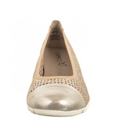 Caprice Beżowe 9-22151-42 341 Taupe Metallic (CP400-a) ballerinas