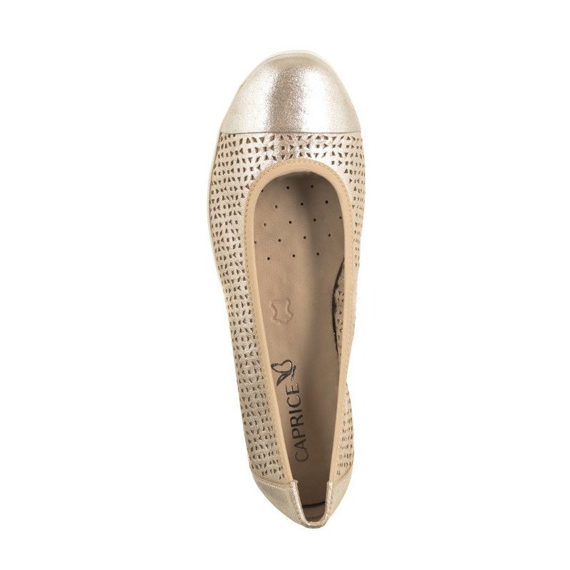 Caprice Beżowe 9-22151-42 341 Taupe Metallic (CP400-a) ballerinas