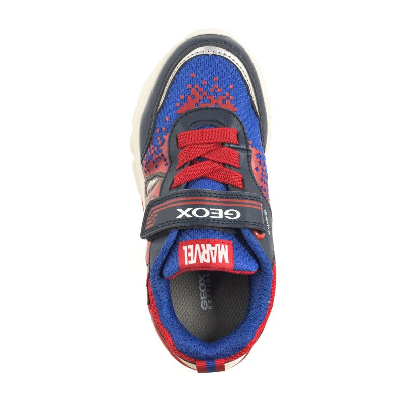 Geox J Ciberdron F - Mesh+Print. Marvel Spiderman Lights Navy/Red J45LBF 014CE C0735 (GE151-a) sporta apavi