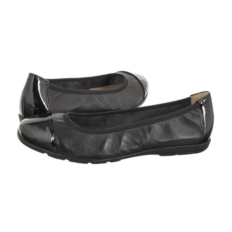 Caprice Czarne 9-22152-42 019 Black Comb (CP395-b) ballerinas