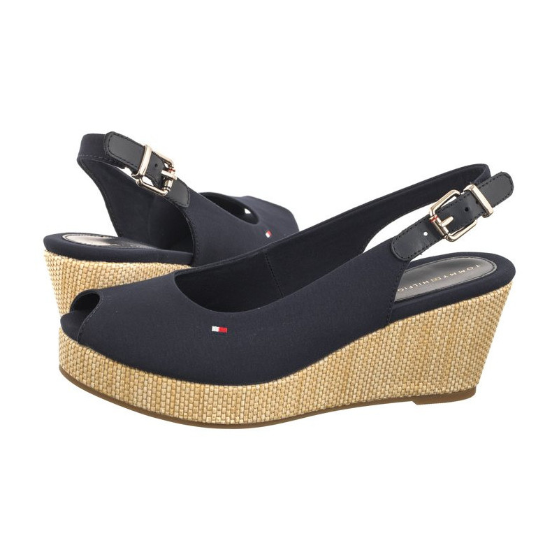 Tommy Hilfiger Iconic Elba Sling Back Wedge FW0FW04788 DW6 Space Blue (TH122-e) kurpes