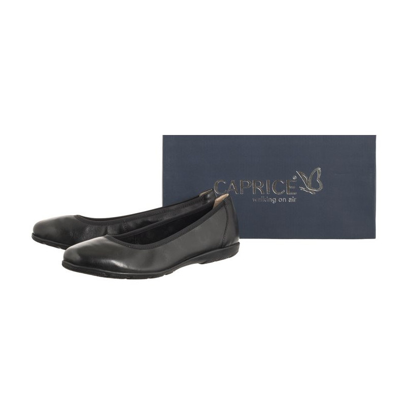 Caprice Czarne 9-22150-42 022 Black Nappa (CP398-a) balerīnas