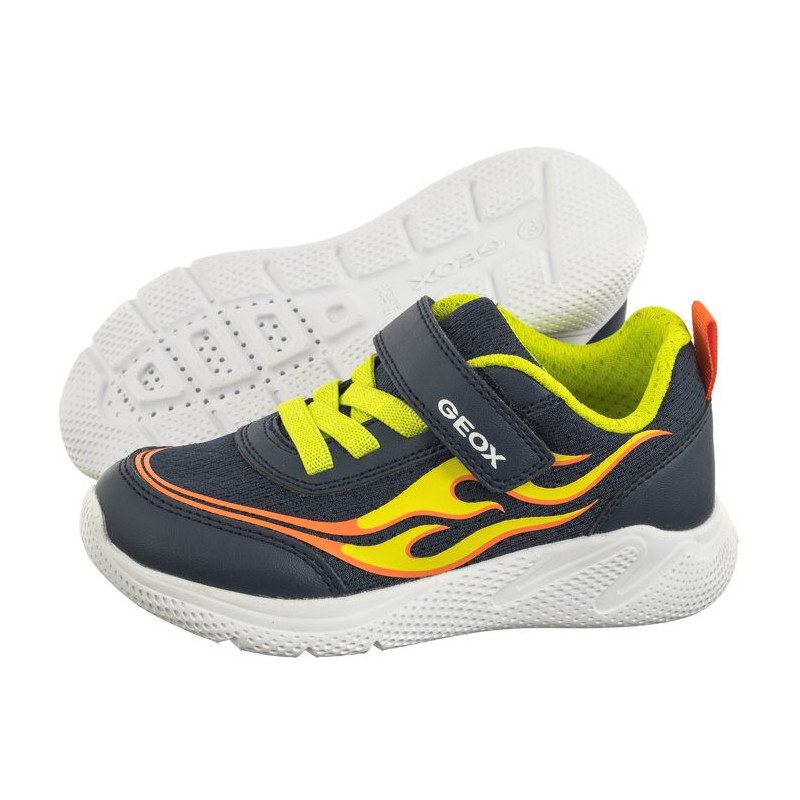 Geox J Sprintye B.B - Mesh+Geobuck Navy/Lime J45GBB 01454 C0749 (GE145-a) sporta apavi