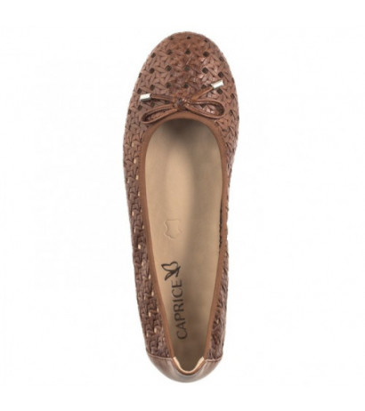 Caprice Brązowe 9-22109-42 303 Cognac Nappa (CP399-a) ballerinas