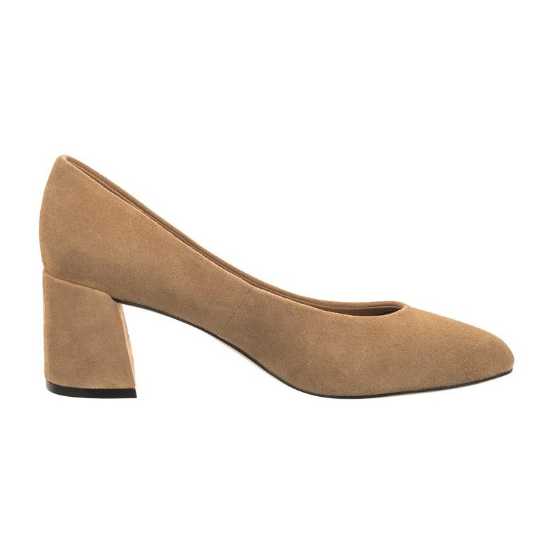 Tommy Hilfiger TH Suede Mid Heel Block Pump Classic Khaki FW0FW07717 RBL (TH1027-b) kurpes