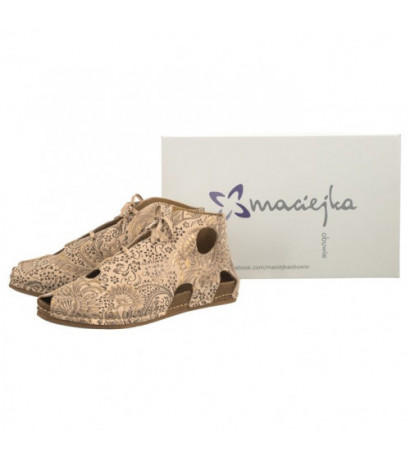 Maciejka Beżowe/Złote 03426-02/00-6 (MA1167-a) sandals