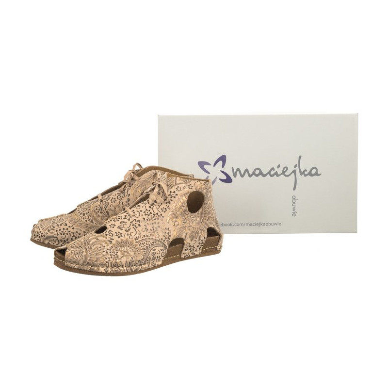 Maciejka Beżowe/Złote 03426-02/00-6 (MA1167-a) sandals